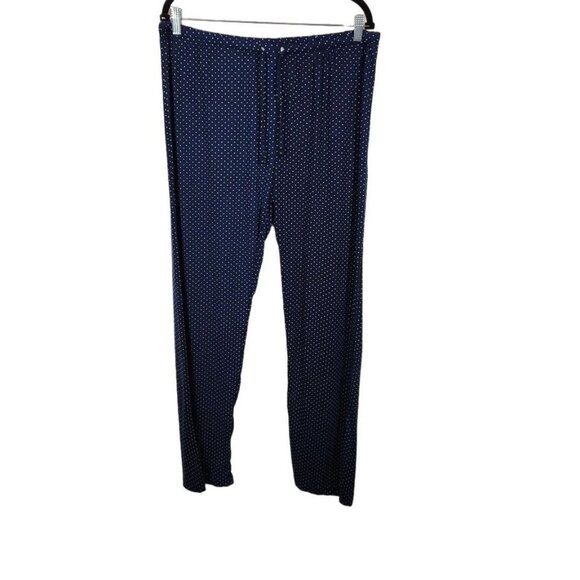 Real Essentials‎ Polka Dot Pajama Pants in Navy Blue Size 2X - Picture 1 of 4